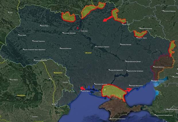 Хроника операции по демилитаризации Украины, 24.02.2022, обстановка к вечеру