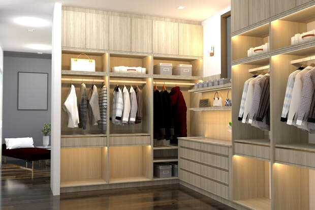 Дизайнер Солдаткина посоветовала сделать в квартире гардеробную под потолок