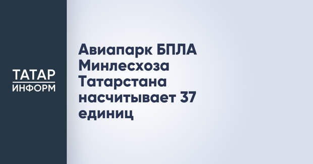 Авиапарк БПЛА Минлесхоза Татарстана насчитывает 37 единиц