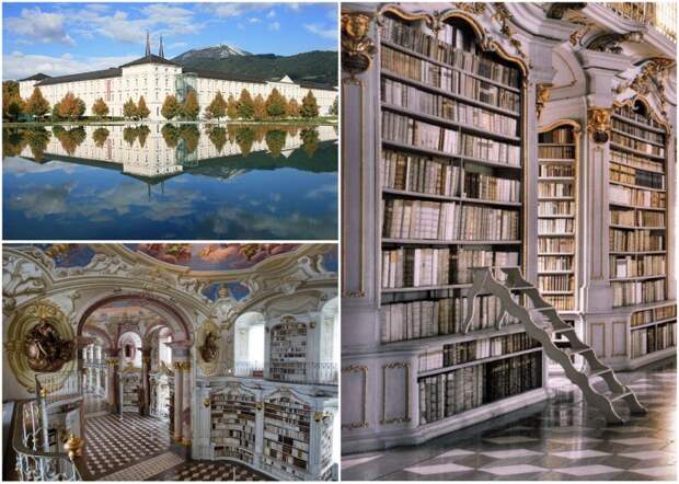 Старинная библиотека в аббатстве Адмонт (Австрия).