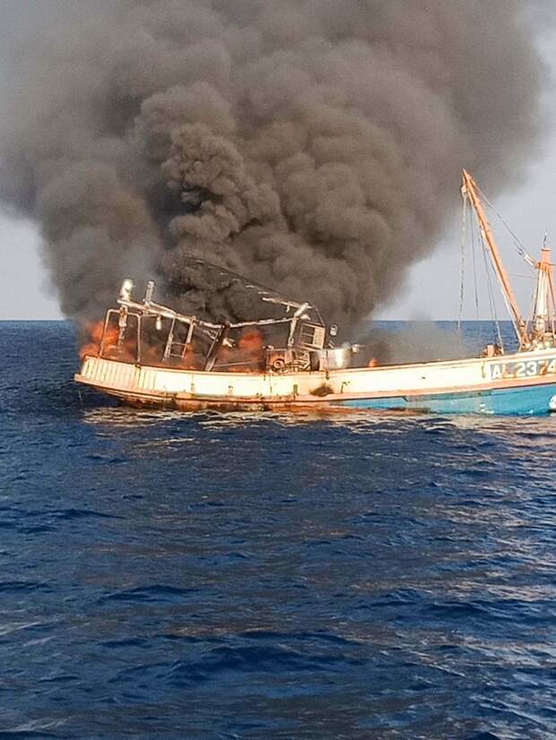 Тайский моряк спас четырех кошек с горящего корабля