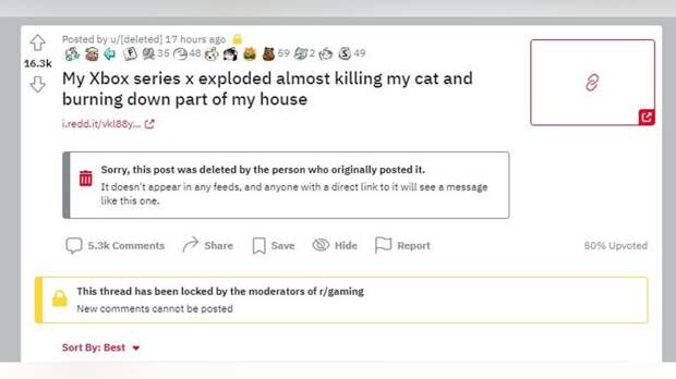 Пользователь Reddit утверждает, что Xbox Series X взорвалась, убив его кота. Пользователи не верят