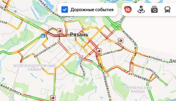 Рязань встала в 10-ти балльные пробки из-за сильного снегопада