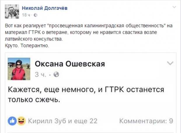 Реакция директора ГТРК «Калининград» Николая Долгачёва на призыв сжечь филиал ВГТРК