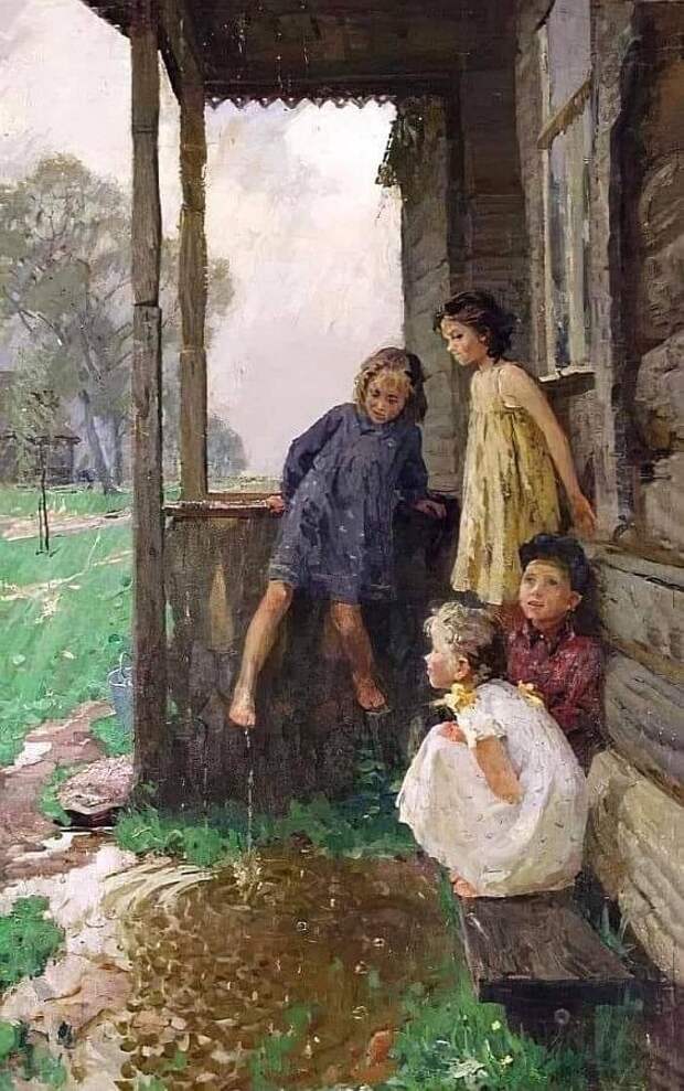 Валентин Сидоров. «Весенний дождик». 1957