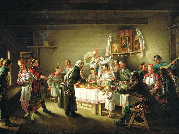 Смотрины невесты. Н. П. Петров, 1861 год