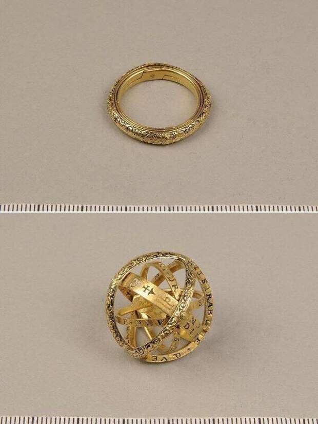 Кольцо 16 века, которое разворачивается в астрономическую сферу история, ретро, фото