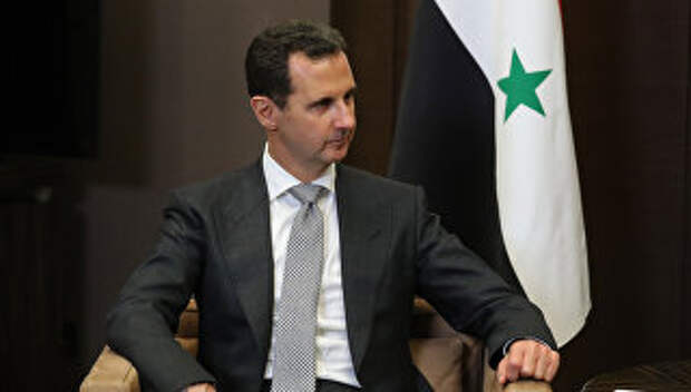 Президент Сирии Башар Асад во время встречи с президентом РФ Владимиром Путиным