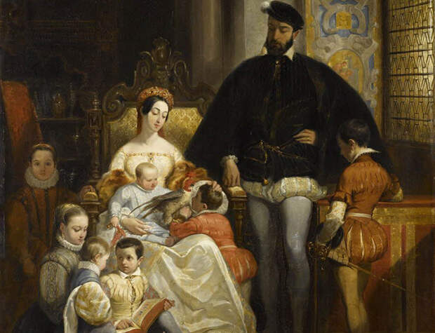 Генрих II с семьей