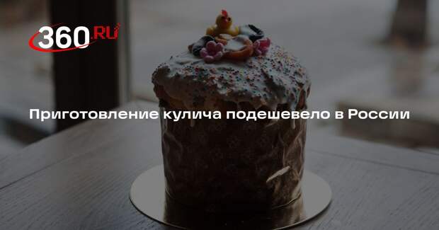 «Руспродсоюз»: в России за год снизилась стоимость приготовления кулича на Пасху