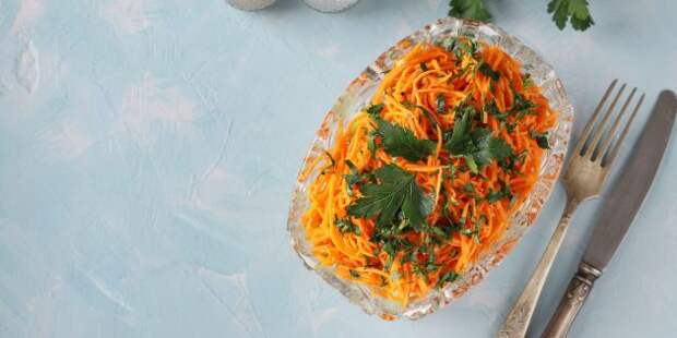 Рецепт салата с корейской морковью и грибами