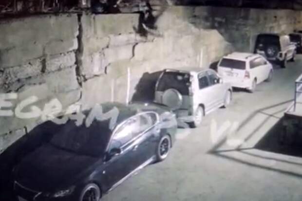 Во Владивостоке на видео попало, как женщина упала на крышу авто