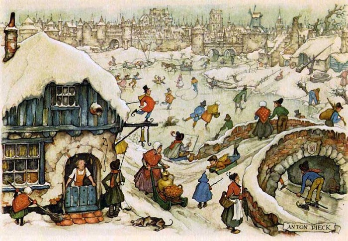 Зимние сцены. Развлечения на катке