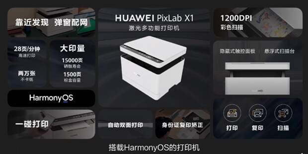 HarmonyOS, NFC и 28 отпечатков в минуту. Huawei представила свой первый принтер PixLab X1