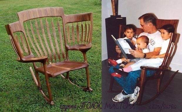 Дедушка придумал вот такое кресло, чтобы сидеть с внуками. Как вам?