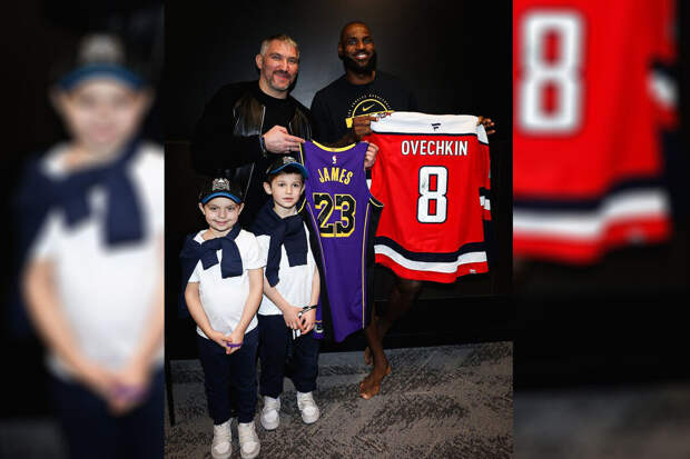 Звезда НБА Леброн Джеймс встретился с Александром Овечкиным и его сыновьями