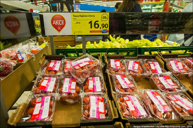 Удивительные цены на продукты в супермаркете Праги
