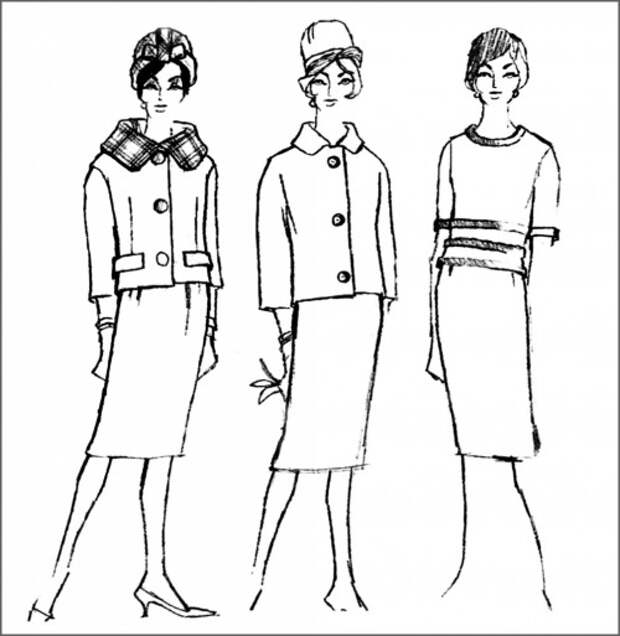 Рисунок из журнала мод (начало 1960-х)