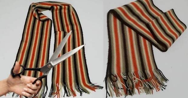 Всего-то шарф, который не носится, и отрез ткани — впечатляющая переделка с минимумом шитья