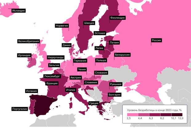 Рейтинг безработицы 2023