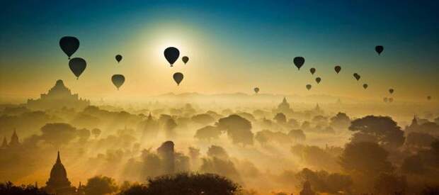 Воздушные шары над Баганом. / Фото: www.solentnews.co.uk