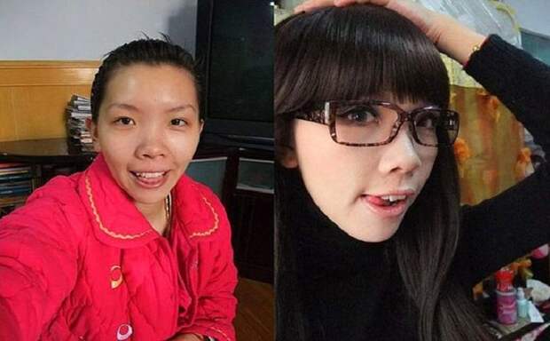 18 девушек-азиаток до и после макияжа. 18 девушек-азиаток до и после макияжа.
