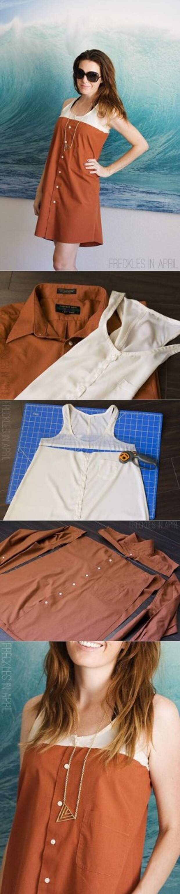 Переделка рубашки в летнее платье (Diy) / Рубашки /: 