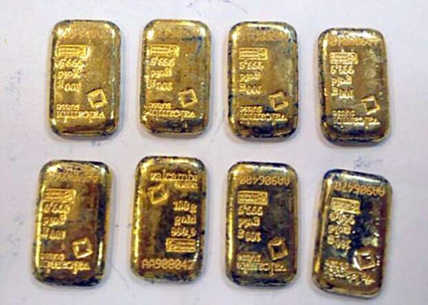 Контрабандисты пытались перевезти 20 золотых слитков весом 2 кг в прямой кишке