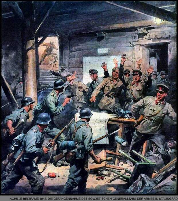 Немецкая штурмовая группа захватывает советский Генеральный штаб в подземных сооружениях Сталинграда - Achille Beltrame