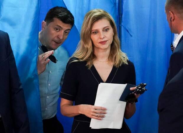Елена Зеленская во время выборов президента Украины в 2019 году