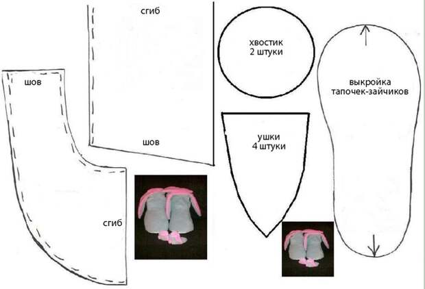 Шьем забавные сапожки-зайчики из флиса