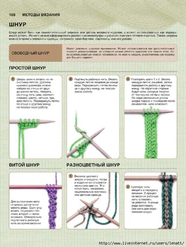Вязание шнура 
