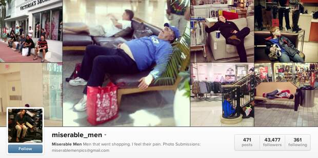 Instagram Account Featuring Miserable Men Shopping Goes Viral!