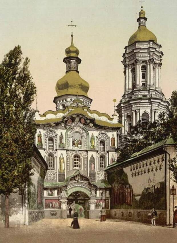 Троицкая надвратная церковь (1108 г.) XIX век, история, киев, фотографии, цветные фото