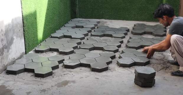 Как сделать шестиугольную тротуарную плитку из бетона