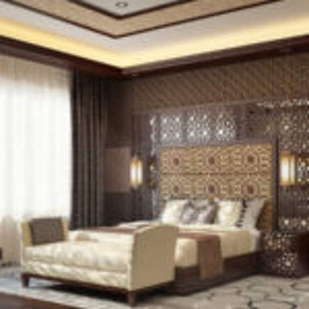 Дизайн спальной комнаты в арабском стиле фото