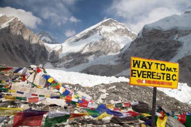 Гора Эверест - самая высокая вершина на земле.