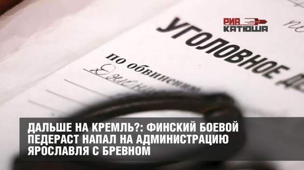 Дальше на Кремль?: финский боевой педераст напал на администрацию Ярославля с бревном