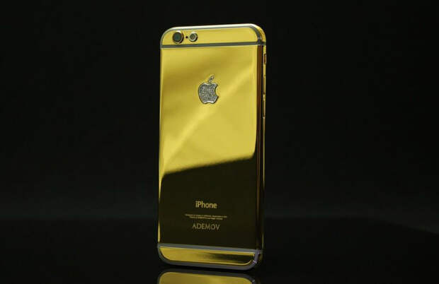 В продажу поступил золотой iPhone 6 с бриллиантовым логотипом стоимостью $7300