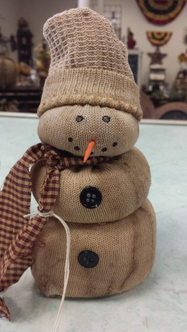 Rice Bag Primitive Snowman Winter/Christmas by SpareThymeSisters