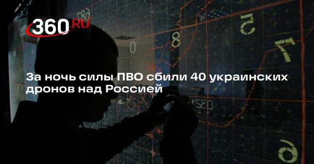 За ночь силы ПВО сбили 40 украинских дронов над Россией