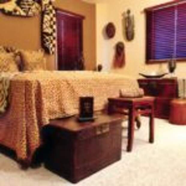 Пол спальной комнаты в африканском стиле