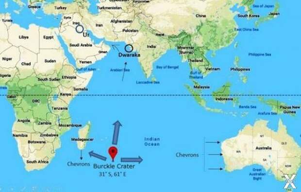Кратер Беркл в Индийском океане (31 S...