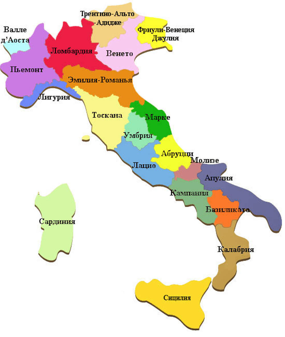 карта италии на русском