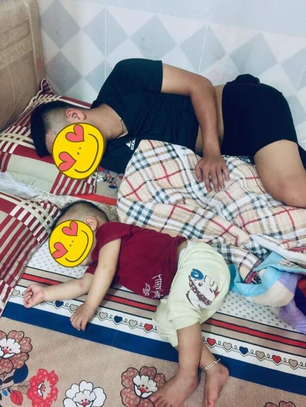 Тот случай, когда тест ДНК не нужен: жены фотографируют спящих мужей и детей, чтобы продемонстрировать их сходство