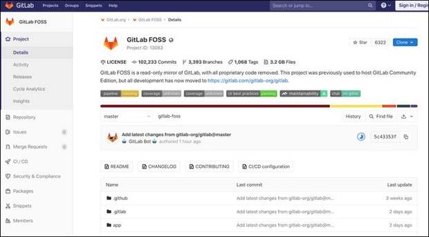 GitLab interface