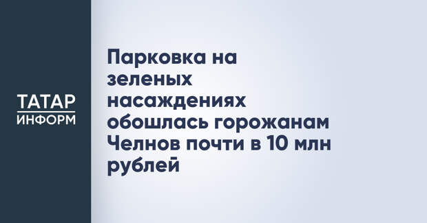 Парковка на зеленых насаждениях обошлась горожанам Челнов почти в 10 млн рублей