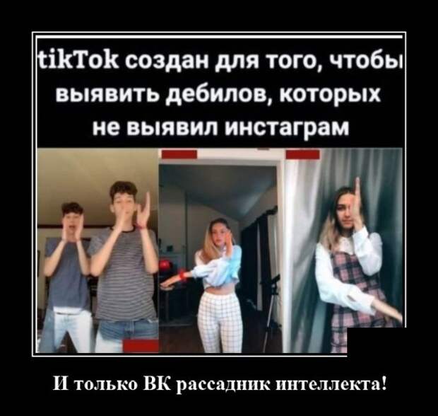 Демотиватор про молодежь в тиктоке