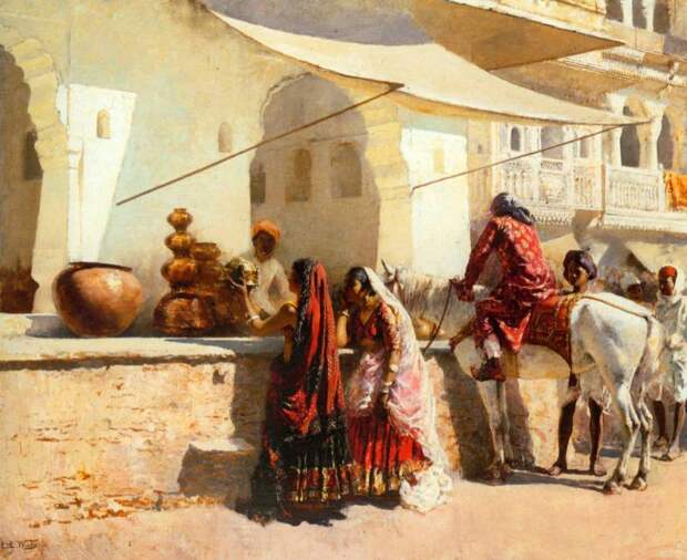Weeks_Edwin_Lord_A_Street_Market_Scene_India_1887_Oil_On_...