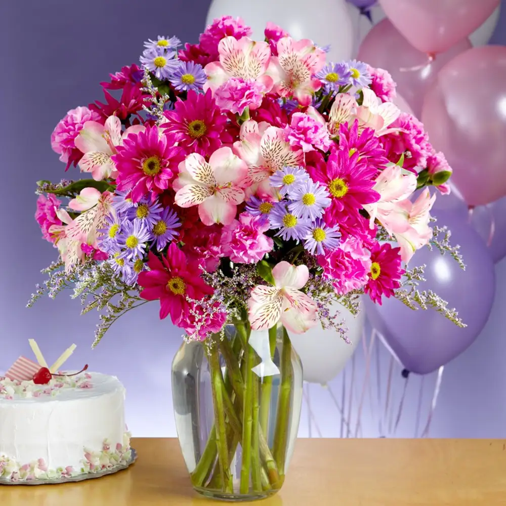 Открытка с днем рождения женщине с цветами